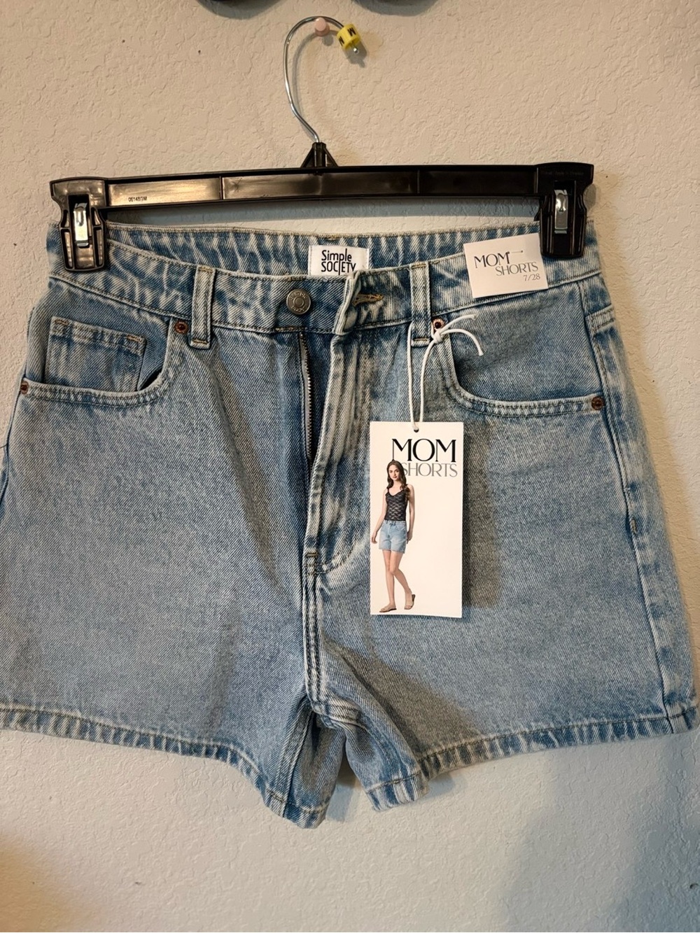 Society Light Wash Denim Mom Shorts